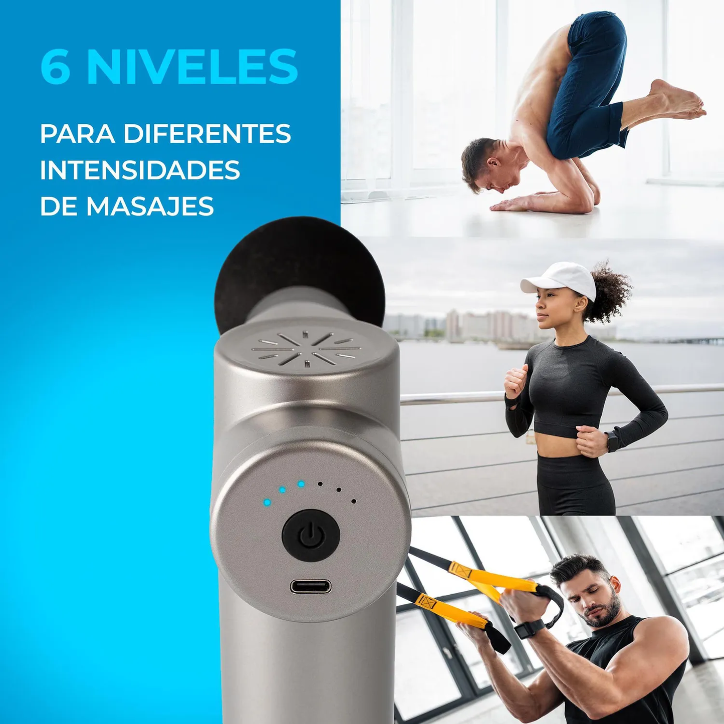 Pistola Masajeadora 4 en 1